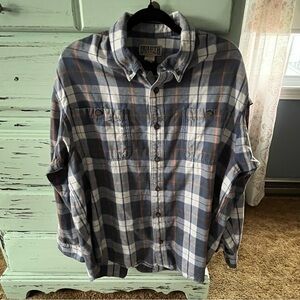 Duluth Trading Men's Blue Flannel Shirt